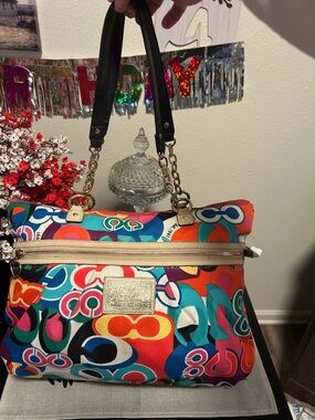 📍AS IS PROJECT! Coach Poppy Signature Large Tote Bag No Offers